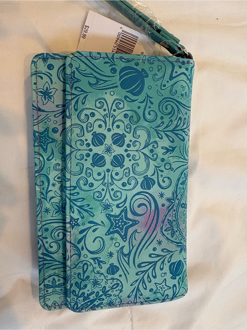 Disney Teal and Blue Patterned Wristlet Wallet